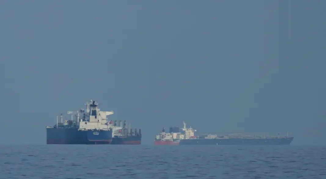 in the Strait of Hormuz as seen from Khor Fakkan in the United Arab Emirates