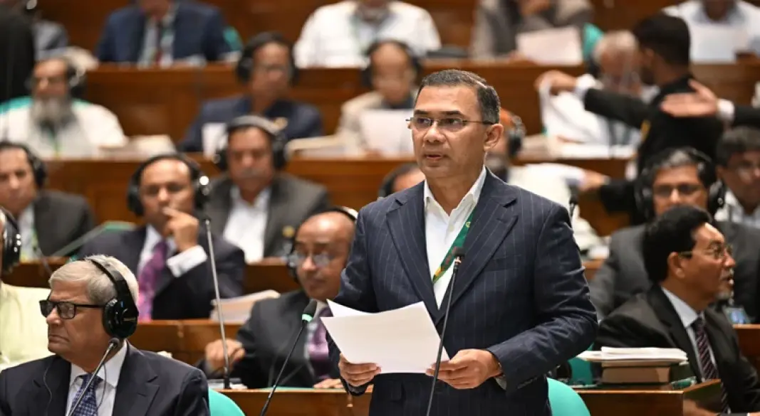 ত্রয়োদশ জাতীয় সংসদের প্রথম অধিবেশন । অধিবেশনের শুরুতে ভাষণ দেন প্রধানমন্ত্রী তারেক রহমান।