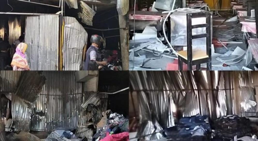 বরিশালের বিউটি রোডে গভীর রাতে ভয়াবহ অগ্নিসংযোগ